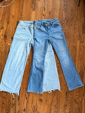 2 pairs AE Jeans - wide leg & boot cut size 2 SHORT